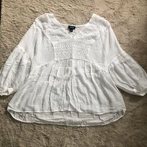 White Blouse with Polkadot Texture